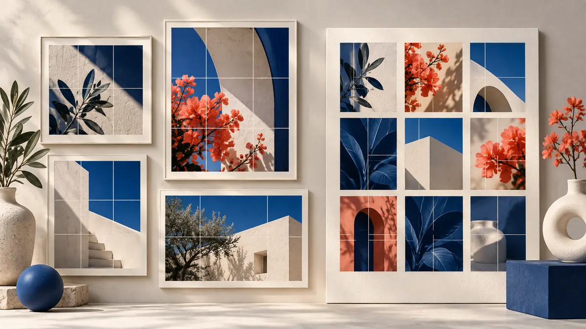 Illustration comparing square, portrait, tall portrait, and landscape image frames inside a profile-grid crop.